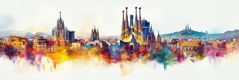 barcelona skyline gaudi