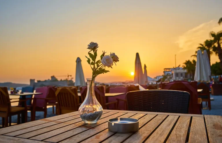 beach restaurant sunset